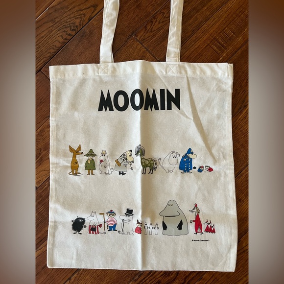 Moomin Bag 100% Cotton Tote Shopper White Multicolor - Picture 4 of 13